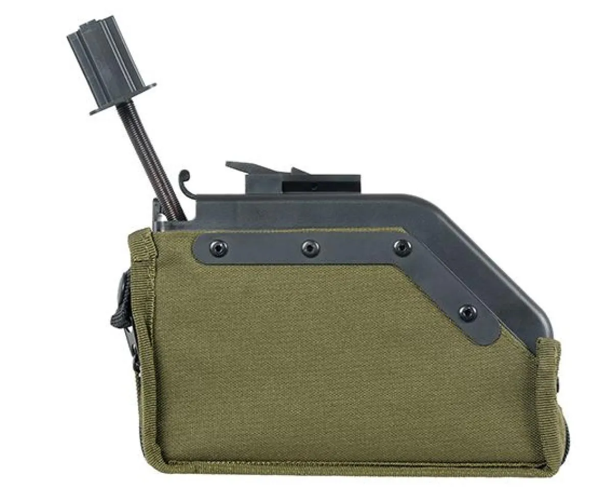 Softair.Zone M249/MK46 2000 Schuss elektrisches Box Mag Olive